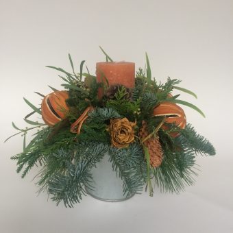 candle arrangement orange