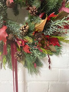 Christmas wreath foliage only